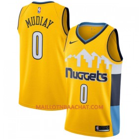 Maillot NBA Denver Nuggets Emmanuel Mudiay 0 Nike 2017-18 Jaune Swingman - Homme